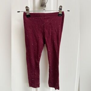Okie Dokie 24M Maroon Sparkle Stretch Leggings Pants